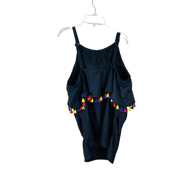 Swim by Cacique Womens Plus Tassel Tankini Swim Top Swimwear Black Size 20 - Picture 4 of 7